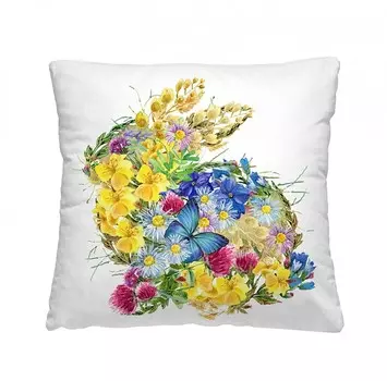 Волшебная Ночь Подушка-думка Цветочный заяц 40х40 см