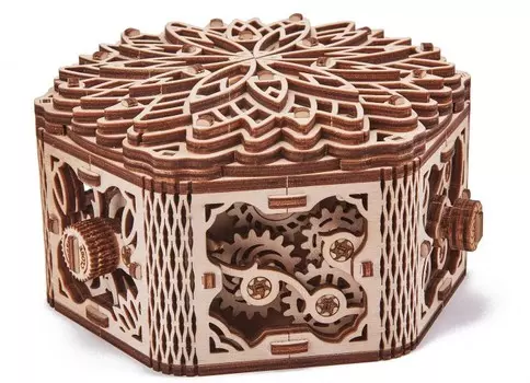 Wood Trick Механическая шкатулка из дерева Таинственный цветок