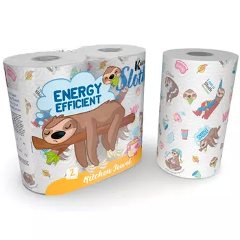 World Cart Полотенца бумажные Ленивец Kartika Collection 2-х слойные 70 листов 2 рулона