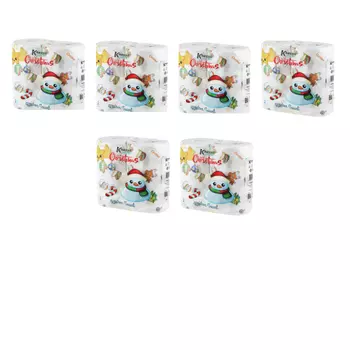 World Cart Полотенца бумажные Рождество 2-х слойные 2 рулона 70 листов 6 упаковок