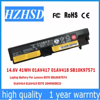 01AV418 Оригинальный аккумулятор для ноутбука 14,6 В 41WH 01AV417 SB10K97571 для Lenovo E570 SB10K97574 01AV414 01AV415 E575 20H5005ECD