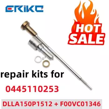 0445110253 Ремонтные комплекты для ремонта топливной форсунки DLLA150P1512, клапан F00VC01346 для HYUNDAI 33800-27800 0445110254 0445110726