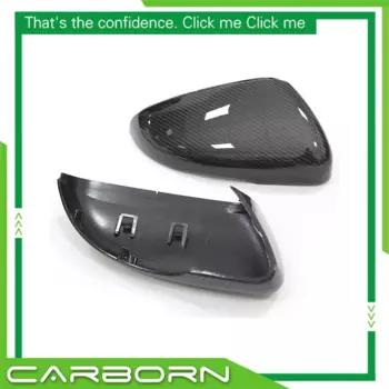 08-12 For Volkswagen VW Golf 6 Gti R20 Touran Bora Real Carbon Fiber Mirror Cover Gloss Black Replacement Style OEM/OX Horn Look