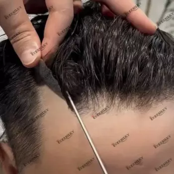 0.1mm Injection Skin Toupee Male Hair 130% Density Durable Full Skin PU Toupee For Men Human Hair Capillary Prosthesis System