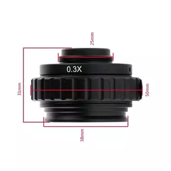 0,35X 0,5X 0,4X 0,3X адаптер объектива 1X трубка регулируемый фокус 38 мм к креплению C тринокулярный стереомикроскоп адаптер камеры