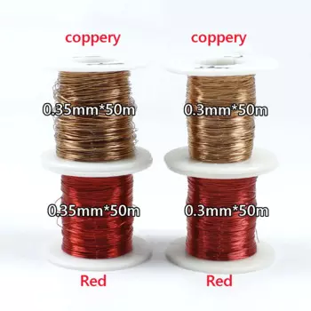0.3mm 0.35mm Polyurethane Enameled Wire QA-155 QA-1-155 QA-155 2UEW Copper Wire 50 Meters For Transformer Wire Jumper
