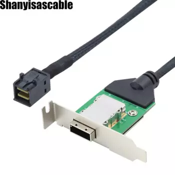 0.5M Internal HD Mini SAS SFF-8643 Host to SAS HD SFF-8088 Female with Low Bracket Connect to Hard Drive Adapter Cable