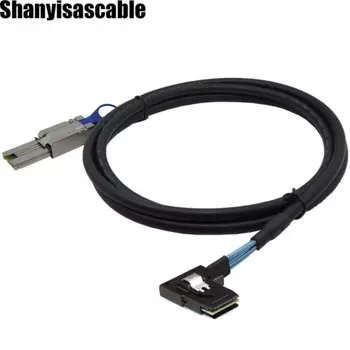 0.5M Mini SAS 4X HD SFF-8088 26P male to Mini SAS SFF-8087 36P left angle Data Server Raid Cable adapter
