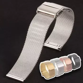 0.6mm Mesh Metal Milanese Strap 12mm 13mm 14mm 17mm 18mm 19mm 20mm 22mm Solid Stainless Steel Watch Band Replacement Wristband
