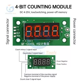 0-9999 DC 4-25 В электронный цифровой счетчик модуль светодиодный малоуровневый импульсный счетчик с функцией отключения питания