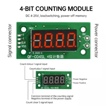 Aideepen Электронный цифровой счетчик 0-9999 DC 4-25В