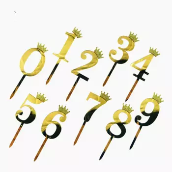 Золотой акриловый цифровой топпер для торта Wohltao