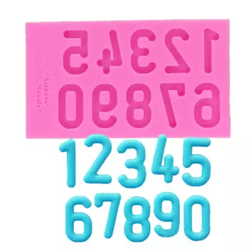 Розовая силиконовая форма для торта 0-9 T1190