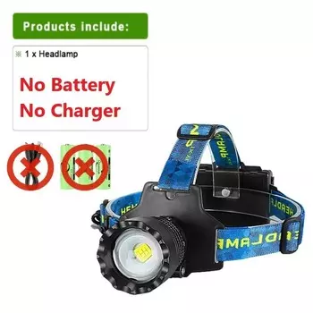 1000000 LM Мощный Белый Лазерный Светодиодный Налобный Фонарь С Перезаряжаемым USB-портом И Регулируемым Фокусом