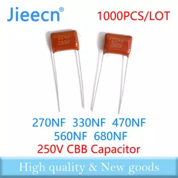 1000 шт. 10 мм 15 мм 250 в 274 НФ 334 НФ 474 НФ 274J 334J 474J 564J 684J CBB полипропиленовый пленочный конденсатор K