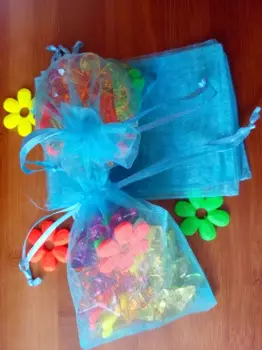 1000 шт. 15*20 см озеро голубое из органзы мешок для подарков, упаковка для ювелирных изделий Дисплей сумки мешочек со шнурком для Браслеты/ожерелье/Ср плетеная Сумка