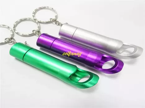 1000 шт./лот портативная мини-открывалка для бутылок из алюминиевого сплава с 3 светодиодами фонарик брелок для ключей