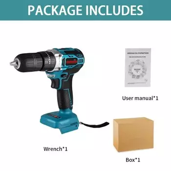 1000 Вт 450 нм 25 + 3 крутящего момента Бесщеточная электрическая ударная дрель 3 в 1 Многофункциональная аккумуляторная отвертка для батареи 18 В