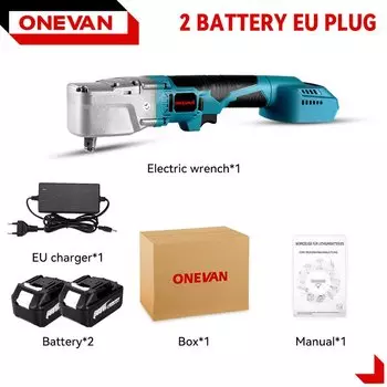ONEVAN Бесщеточный электрический ключ 1000Нм 1/2 дюйма