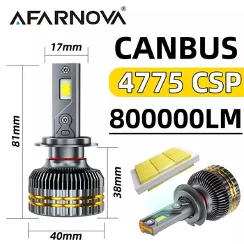 1000W H7 Светодиодная автомобильная фара H4 H11 800000 Лампа LM 9012 H1 H8 H9 9005 HB3 9006 HB4 Светодиодная лампа Автоматическая противотуманная фара 6000K 4775 CSP 12 В