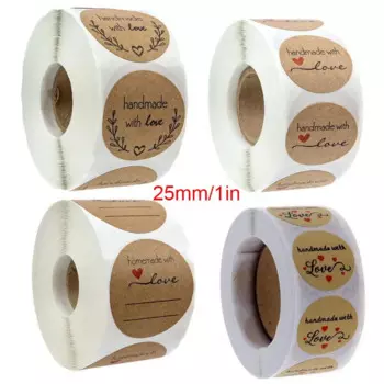 Натуральные крафт-наклейки "Спасибо" AIKELI 100 шт