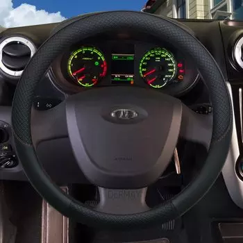 100% DERMAY брендовый кожаный чехол рулевого колеса автомобиля Противоскользящий для лада гранта Lada Granta Vesta Xray ваз 2107 жигули lada 2107 Priora 2114 Largus Kalina vesta sw cross Автоаксессуары