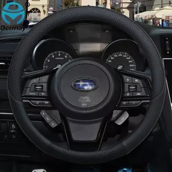 100% DERMAY брендовый кожаный чехол рулевого колеса автомобиля Противоскользящий для Subaru Forester Legacy XV BRZ WRX чехол на руль авто аксессуары чехлы в машину