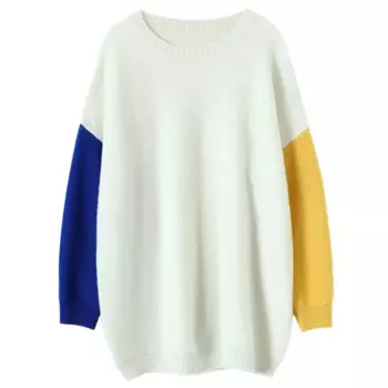 100% кашемировый зимний теплый свитер, женская новая дизайнерская Новая модная женская одежда в стиле пэчворк