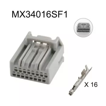 100 компл. MX34016SF1 автоматический водонепроницаемый кабельный разъем 16-контактный автомобильный разъем женская розетка В комплект входит клеммное уплотнение