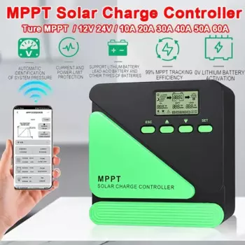 100% MPPT 20A 30A 40A 50A 60A Wi-Fi контроллер заряда солнечной батареи 12В 24В автоматический свинцово-кислотный литиевый аккумулятор зарядное устройство солнечная панель регулятор