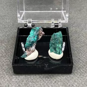 100% натуральный кремниевый диоптаза, необработанный камень, минеральный фотокристалл, коллекция драгоценных камней + Размер коробки: 35*35*35 мм