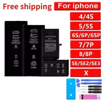 100% Оригинальный аккумулятор с нулевым циклом для iPhone SE 2016X7plsu 7 8plus 8 4S 5 5S 6 6S 6plua 6splus, сменная батарея