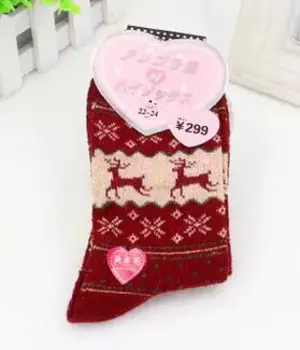 100 парт/Лот fedex быстрые винтажные рождественские носки дизайн оленя Повседневные вязаные шерстяные носки теплые зимние женские носки