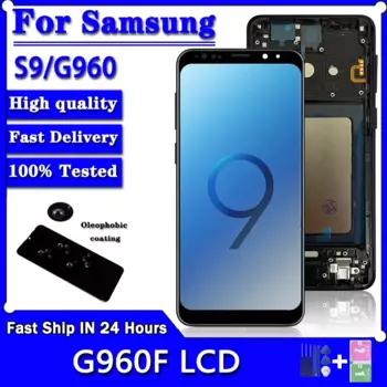 100% протестированный TFT ЖК-дисплей для Samsung S9 ЖК-дисплей сенсорный экран дигитайзер для SamsungS9 G960 G960F дисплей с заменой рамки