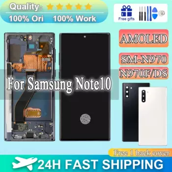 100% протестировано для Samsung Galaxy Note 10 Amoled для Note 10 N970 N970F N9700, ЖК-дисплей с рамкой, сенсорный экран, дигитайзер в сборе