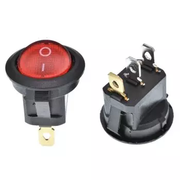 100 шт. 20 мм KCD1 СВЕТОДИОДНЫЙ Переключатель 20A 12 в выключатель питания Автомобильная Кнопка ВКЛ/ВЫКЛ 3 контакта круглый клавишный переключатель