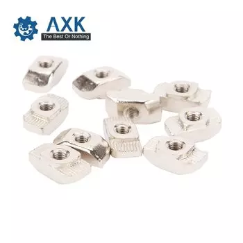 100 шт. 20 серий м3/М4/М5 никелированная Т-образная гайка крепежная головка для алюминиевого профиля экструзии 2020 серия пазов 6 мм