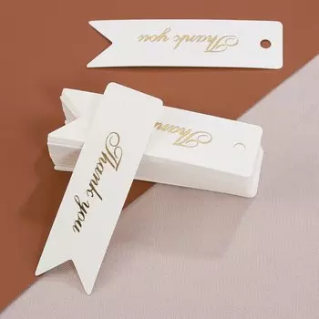 100 Шт., 2x7 См, Тисненые Золотые Бирки «Спасибо», Декоративные Ювелирные Изделия «сделай Сам», Подарочная Упаковка, Карты