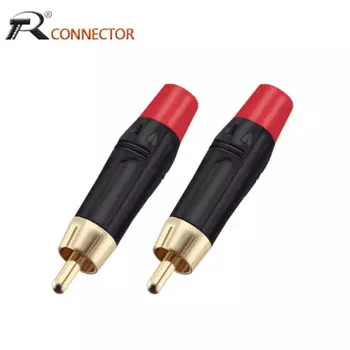 100 шт /50 пар штекерного разъема RCA Позолоченные проволочные разъемы Профессиональный штекер динамика Кабельный адаптер Красный + черный