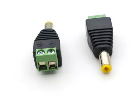 100 шт. 5,5 мм x 2,1 мм Штекерный адаптер питания постоянного тока для камеры видеонаблюдения