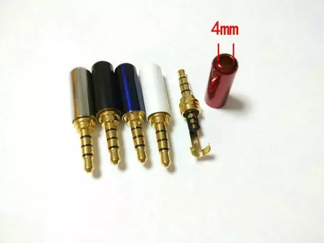 100 шт. 5 цветов 1/8 дюйма 3,5 мм штекер 4-полюсный стерео штекер Ремонт наушников кабель припайки