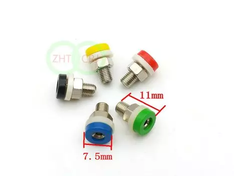 100 шт., 5 цветов, латунный 2 мм разъем типа «банан» для 2 мм штекера типа «банан»