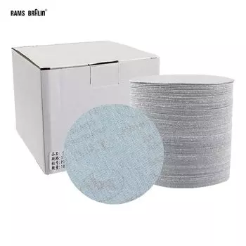 100 шт. 5-дюймовый абразивный шлифовальный диск на липучке, белая сухая наждачная бумага, полировка деревянной мебели