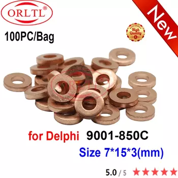100 шт. 9001-850C дизельный инжектор, медная шайба 9001-850 9001-850B 9001-850E 9001-850A 9001-850D для Delphi NOZZLE EJBR04501D