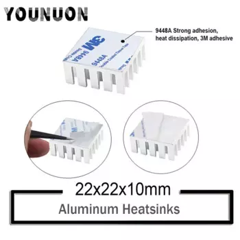 100 шт., алюминиевые радиаторы для радиатора, 22 х22х10 мм