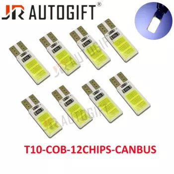 100 шт., автомобильные светодиодсветодиодный лампы W5W T10 194 168 W5W COB 12 чипов