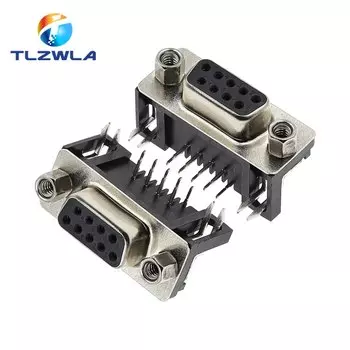 100 шт. DB9 разъем для монтажа печатной платы «Папа-мама» D-Sub 9-контактный разъем печатной платы RS232 разъем изогнутая игла 90 градусов DR9