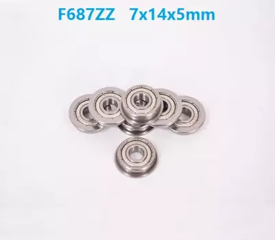 100 шт. F687ZZ F687 ZZ F687 ZZ Z 7x14x5 мм фланец радиальный шарикоподшипник миниатюрный 7*14*5 мм фланцевый F 687ZZ