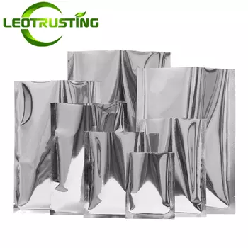 100 шт. Глянцевые серебристые пакеты из алюминиевой фольги Leotrusting