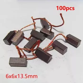 100 шт., карбоновая щетка для автомобильного нагревателя, вентилятора, воздуходувки, автомобильный двигатель, карбоновые щетки 8x8x19 мм, 6x6x13,5 мм, 8x9x20 мм, 7x7x мм